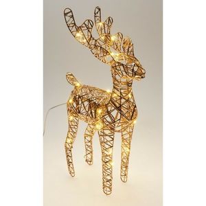 Ren de Crăciun luminos Champagne, 37 x 24 cm, 30micro LED, cu baterii, 24 cm imagine