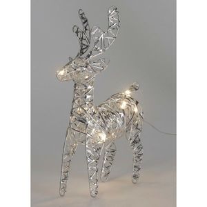 Ren de Crăciun luminos Silver, 21 x 14 cm, 30micro LED, cu baterii imagine