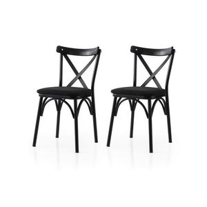 Set de scaune de sufragerie Ekol Black and Black, 2 buc., negru imagine