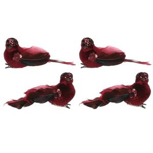 Set păsări pe clemă, roșu, 4 buc. imagine