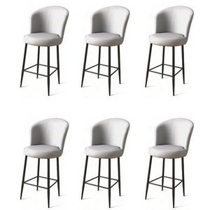 Set de scaune de bar Uras Grey and Black, 6 buc., gri, 6 buc. imagine