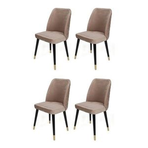 Set de scaune de sufragerie Hugo Beige and Black, 4 buc., bej imagine