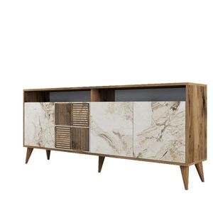 Dulap Milan 2 Walnut and White Marble, bej deschis imagine