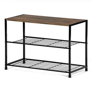 Botník cu 2 rafturi, lemn vechi imagine