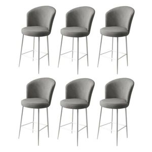 Set de scaune de bar Fora Grey and White, 6 buc., gri, 6 buc. imagine