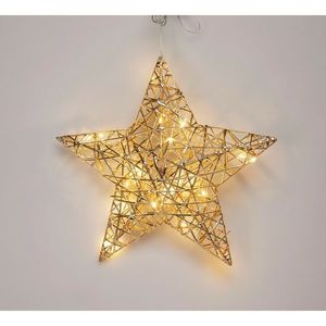 Stea luminoasă de Crăciun Champagne, 30 x 30 cm, 20 micro LED, cu baterii imagine