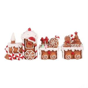 Decorațiuni de Crăciun Trenuleț din turtă dulce cudouă vagoane, poliresină imagine