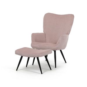 Fotoliu relaxant cu suport pentru picioare L7285PINK6, roz, roz deschis imagine