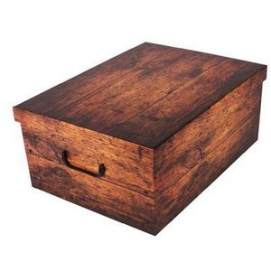 Cutie de depozitare cu capac Wood, maro, 51 x 37 x24 cm, maro imagine