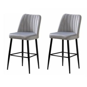 Set de scaune de bar Vento Cream and Black, 2 buc., crem deschis, 2 buc. imagine