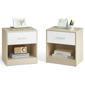 Set de noptiere E1081, stejar, 2 buc., maro deschis imagine