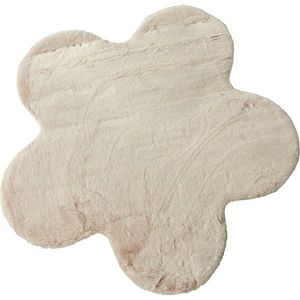 Covor Flower Beige, diametru 90 cm, bej imagine