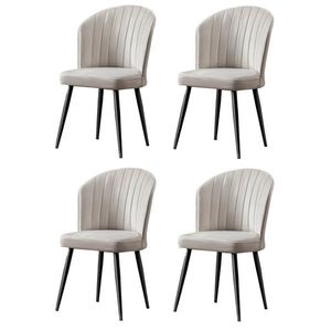 Set de scaune de sufragerie Rubi Cream and Black, 4 buc., crem deschis imagine