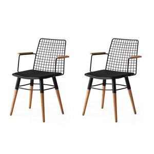 Set de scaune de sufragerie Trend Black andWalnut, 2 buc. imagine