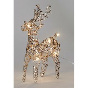 Ren de Crăciun luminos Champagne, 21 x 14 cm, 30micro LED, cu baterii, 14 cm imagine