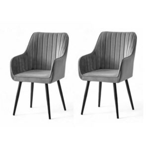 Set de scaune de sufragerie Nova Grey and Black, 2 buc., gri imagine