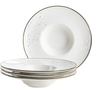 Mäser Set de 4 farfurii gourmet Pintar White cupuncte albastre 26 cm, albastru imagine