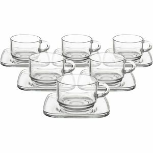 Orion Set de căni din sticlă cu farfuriuțe Cozy 6buc., 0, 27 ml, 270 ml imagine
