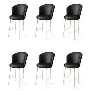 Set de scaune de bar Uras Black and White, 6 buc., negru, 6 buc. imagine