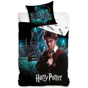 Lenjerie de pat din bumbac Harry Potter Hogwarts, 140 x 200 cm, 70 x 90 cm imagine