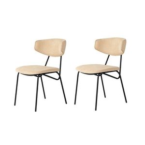 Set de scaune de sufragerie Nancy Beige and Black, 2 buc., bej imagine