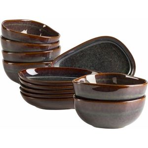 Mäser Set de servire din 12 piese Cordelia Tropical, maro imagine