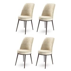 Set de scaune de sufragerie Dexa Cream and Brown, 4 buc., crem deschis, 4 buc imagine