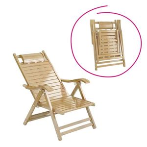 Scaun de grădină reglabil, natural, bambus, URSEL imagine