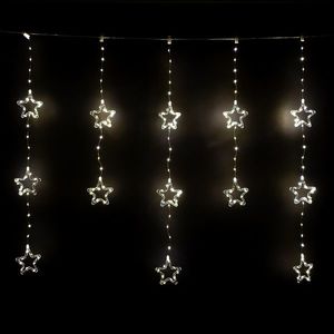 Perdea luminoasă pentru exterior Stars, 120x120cm, LED, alb cald, temporizator, 8 funcții, 120 cm imagine