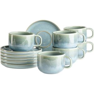 Mäser Set de cești de cafea cu farfurioare Cordelia Atacama Green, 6+6 buc., turcoaz imagine