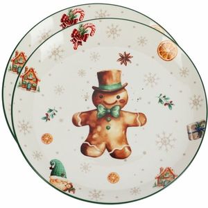 Set 2 farfurii întinse din porțelan Gingerbread 27 cm imagine