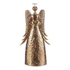 Decorație metalică de Crăciun Înger 42 cm cuinimă, auriu, 42 cm imagine