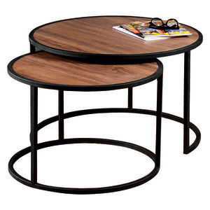 Măsuță auxiliară Tambur Walnut, 2 buc., maro închis imagine