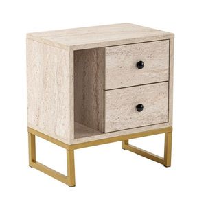 Noptieră Glimmer Travertine, bej imagine