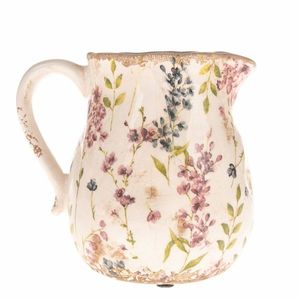 Vaza ceramică uscată Vintage garden bej, 16 x 15, 5x 13 cm imagine