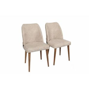 Set de scaune de sufragerie Nova Cream and Walnut, 2 buc., 2 buc. imagine