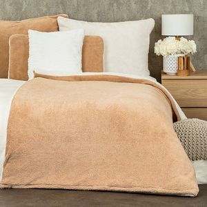Lenjerie de pat din blăniță 4Home Teddybej, 140 x 200 cm, 70 x 90 cm, bej imagine