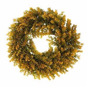 Ghirlanda artificială de toamnă Eucalyptus, diametru 40 cm, portocaliu-verde imagine