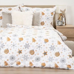 Lenjerie de pat din flanel 4Home Golden Xmas Night, 160 x 200 cm, 70 x 80 cm imagine