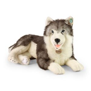 Rappa Câine husky de pluș culcat 60 cm imagine