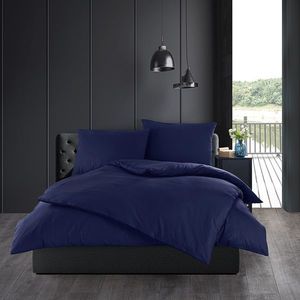 Lenjerie de pat din bumbac Color albastru, 140 x200 cm, 70 x 90 cm imagine