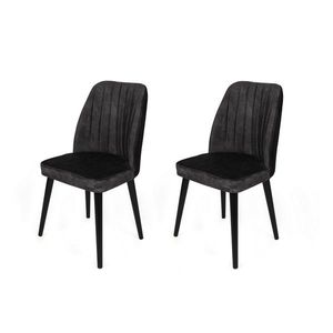 Set de scaune de sufragerie Alfa Anthracite and Black, 2 buc. imagine