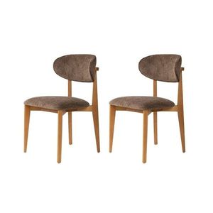 Set de scaune de sufragerie Lionte Brown and DarkOak, 2 buc., maro imagine