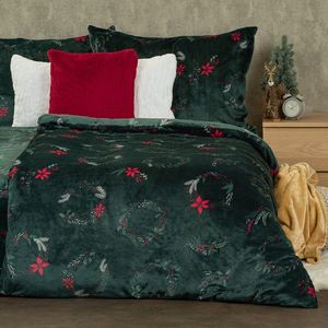 Lenjerie de pat din microflanel 4Home Poinsettia, 140 x 200 cm, 70 x 90 cm imagine