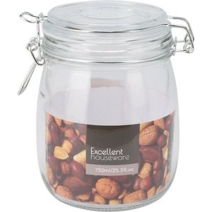 Borcan Excellent Houseware cu clemă și capac desticlă 750 ml imagine