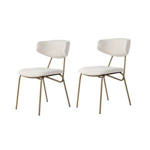 Set de scaune de sufragerie Nancy White and Gold, 2 buc., alb imagine