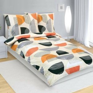 Bellatex Lenjerie de pat din bumbac Semicercportocaliu, gri, 140 x 200, 70 x 90 cm imagine