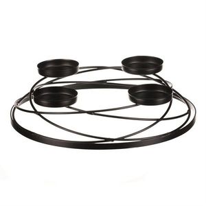 Sfeșnic metalic de Advent, negru, diametru 35 cm imagine