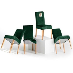Restilo Husă pentru scaun Sento verde închis, 48 x 48 x 58 + 10 cm, set de 4 bucăți, verde închis imagine
