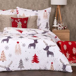 Lenjerie de pat 4Home Cute reindeer microflanel, 160 x 200 cm, 70 x 80 cm imagine